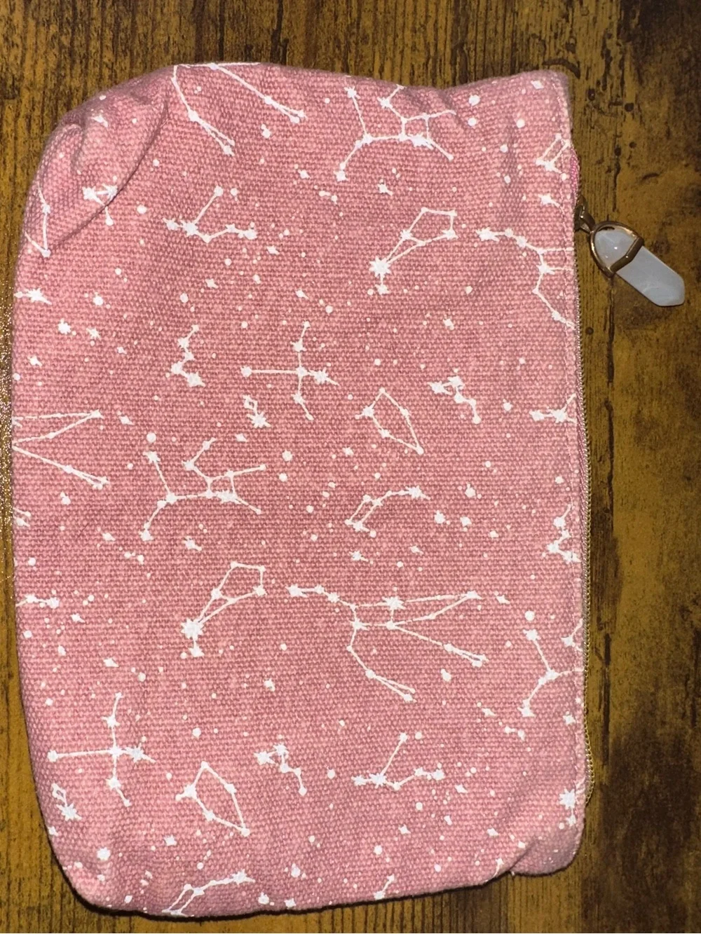 Pink Constellation Canvas Zipper Pouch